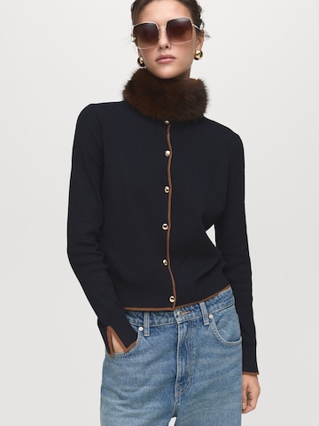 MANGO Knit Cardigan 'LUCCAPK' in Blue: front