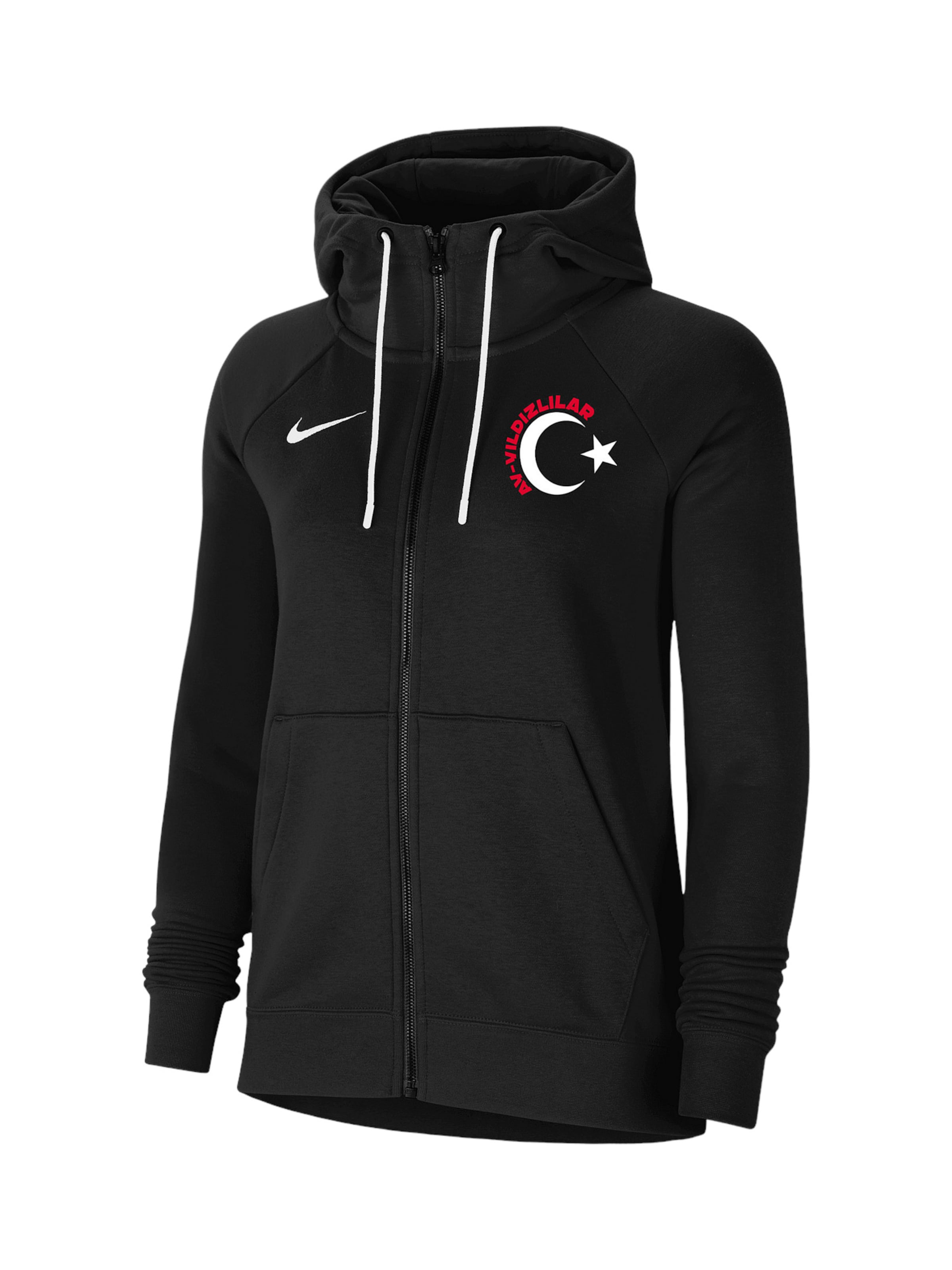 NIKE Sportsweatjacke in Schwarz: Vorderseite