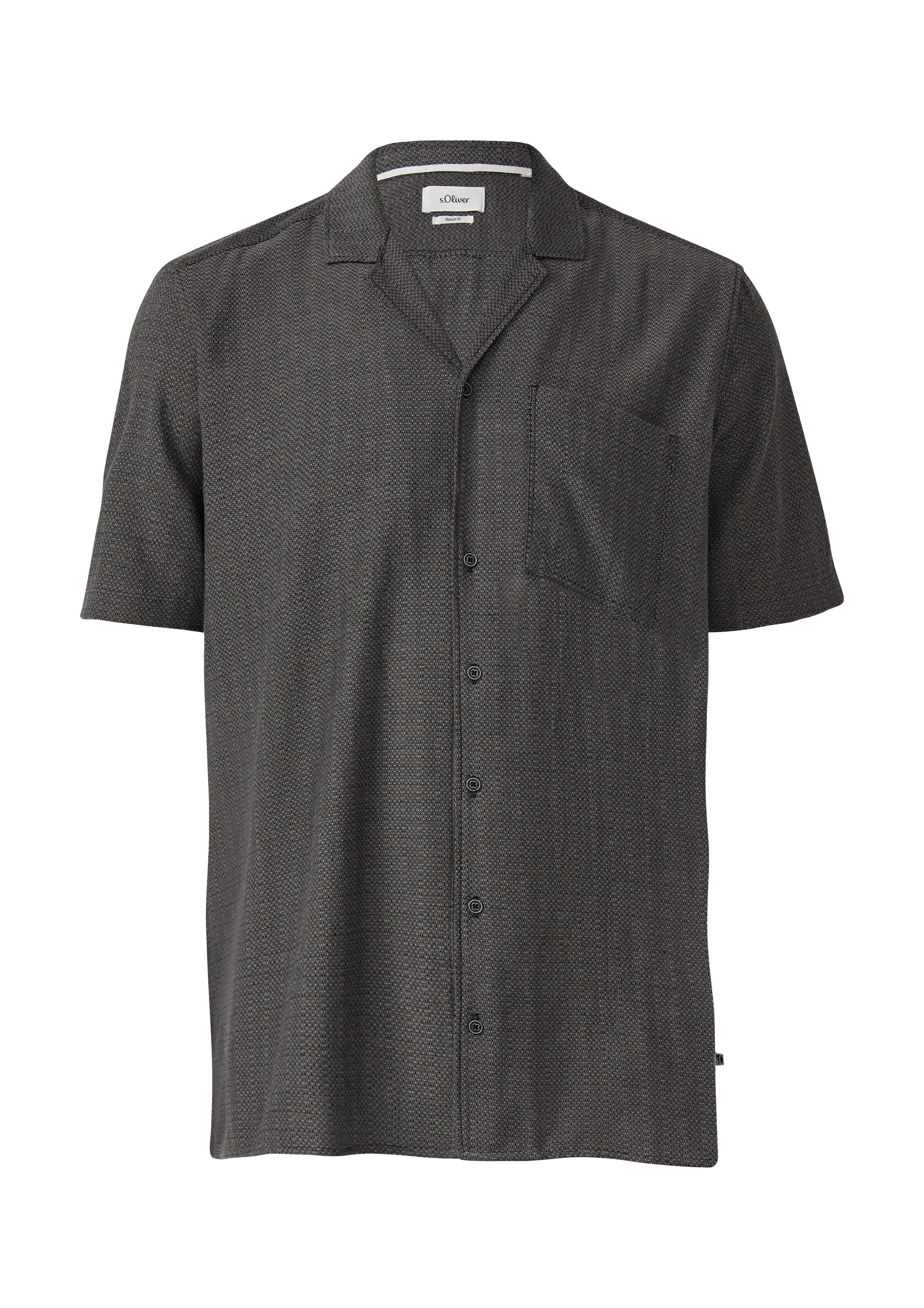 s.Oliver Men Big Sizes Regular Fit Hemd in Schwarz: Vorderseite