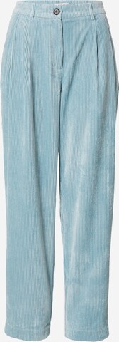 MSCH COPENHAGEN Pleat-Front Pants in Blue: front