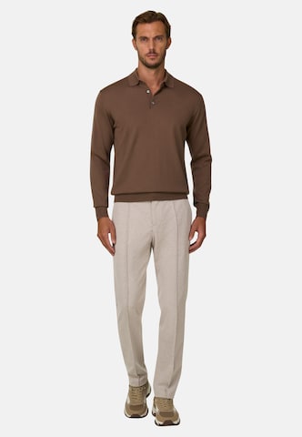 Boggi Milano Slim fit Pleat-Front Pants in Brown