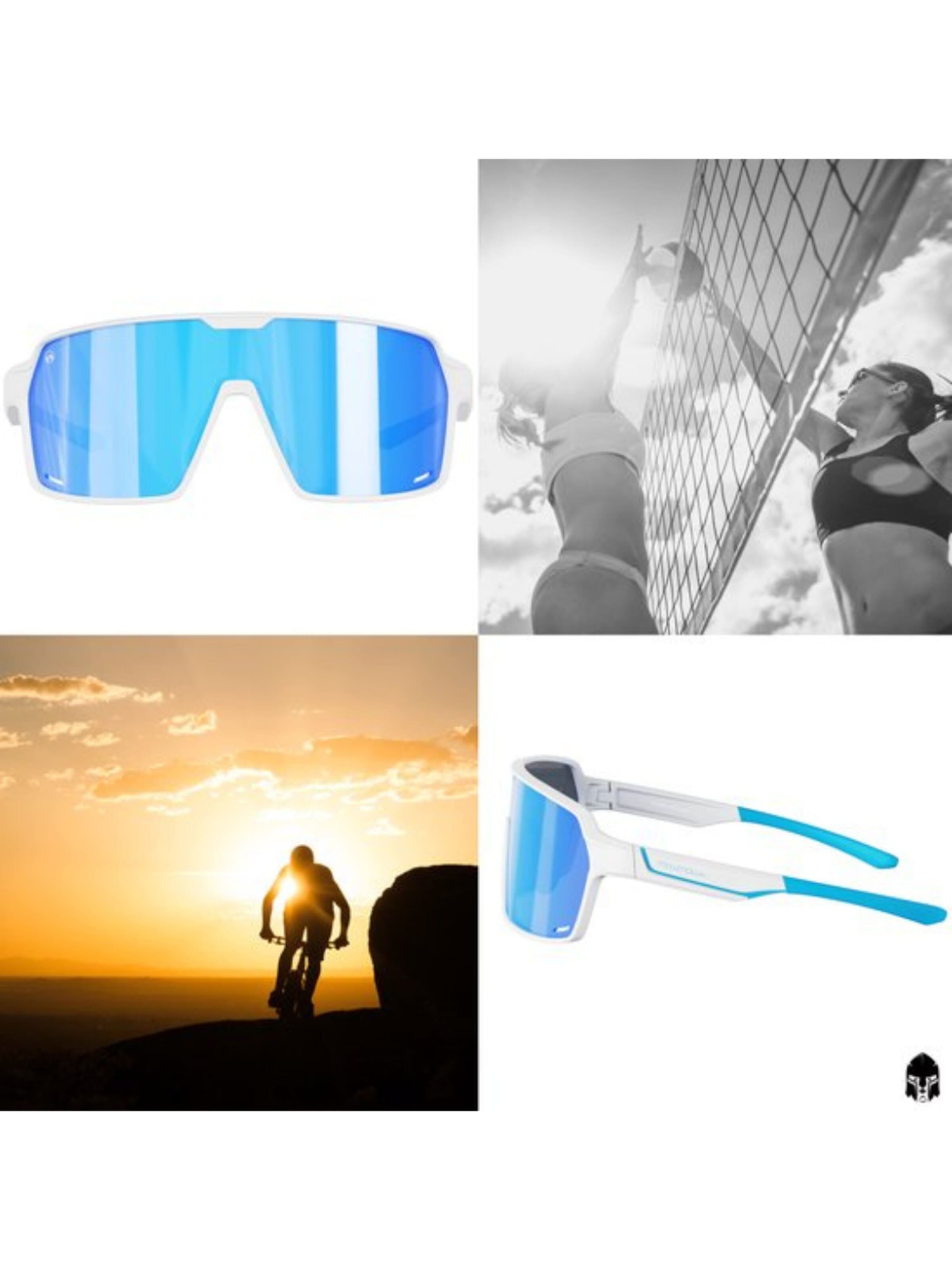 Occhiali da sole sportivi 'MowMow Titan Sunglasses - Sports Glasses - Cycling Glasses - Men - Women' di Mowmow in blu