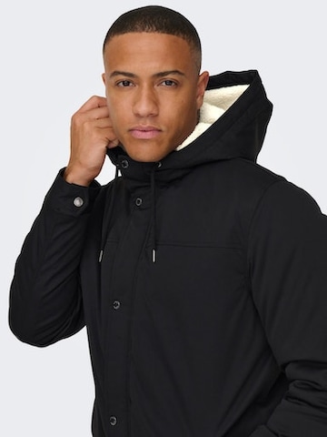 Parka mi-saison 'Alexander' Only & Sons en noir