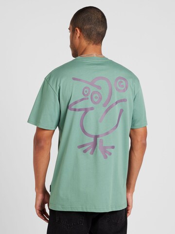 Cleptomanicx Shirt 'Sketch Gull' in Green: front