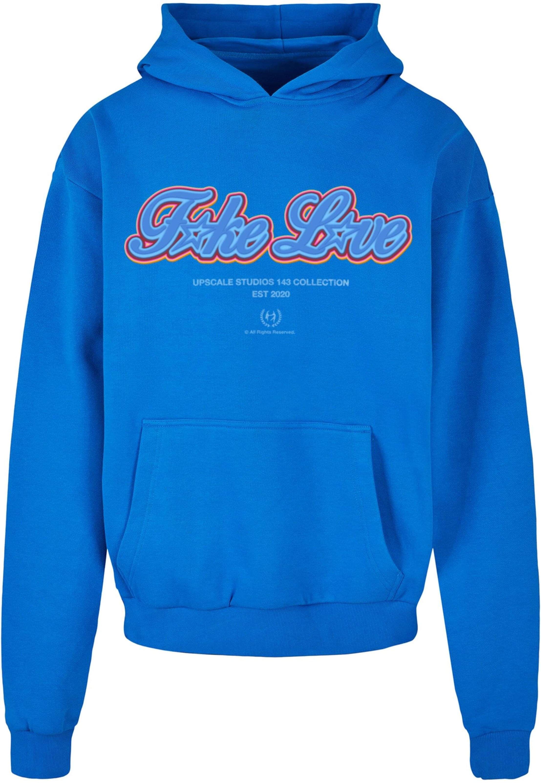 MT Upscale Collegepaita 'F*ke L*ve' värissä sininen: etupuoli