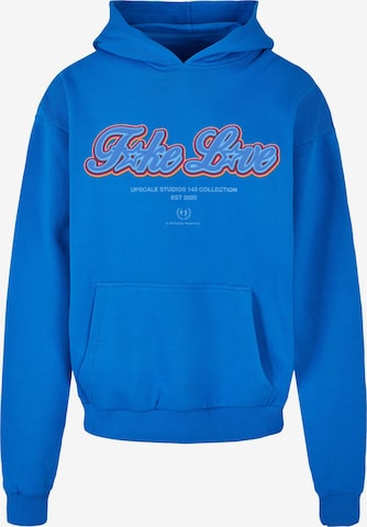 MT Upscale Sweatshirt 'F*ke L*ve' in Blau: predná strana