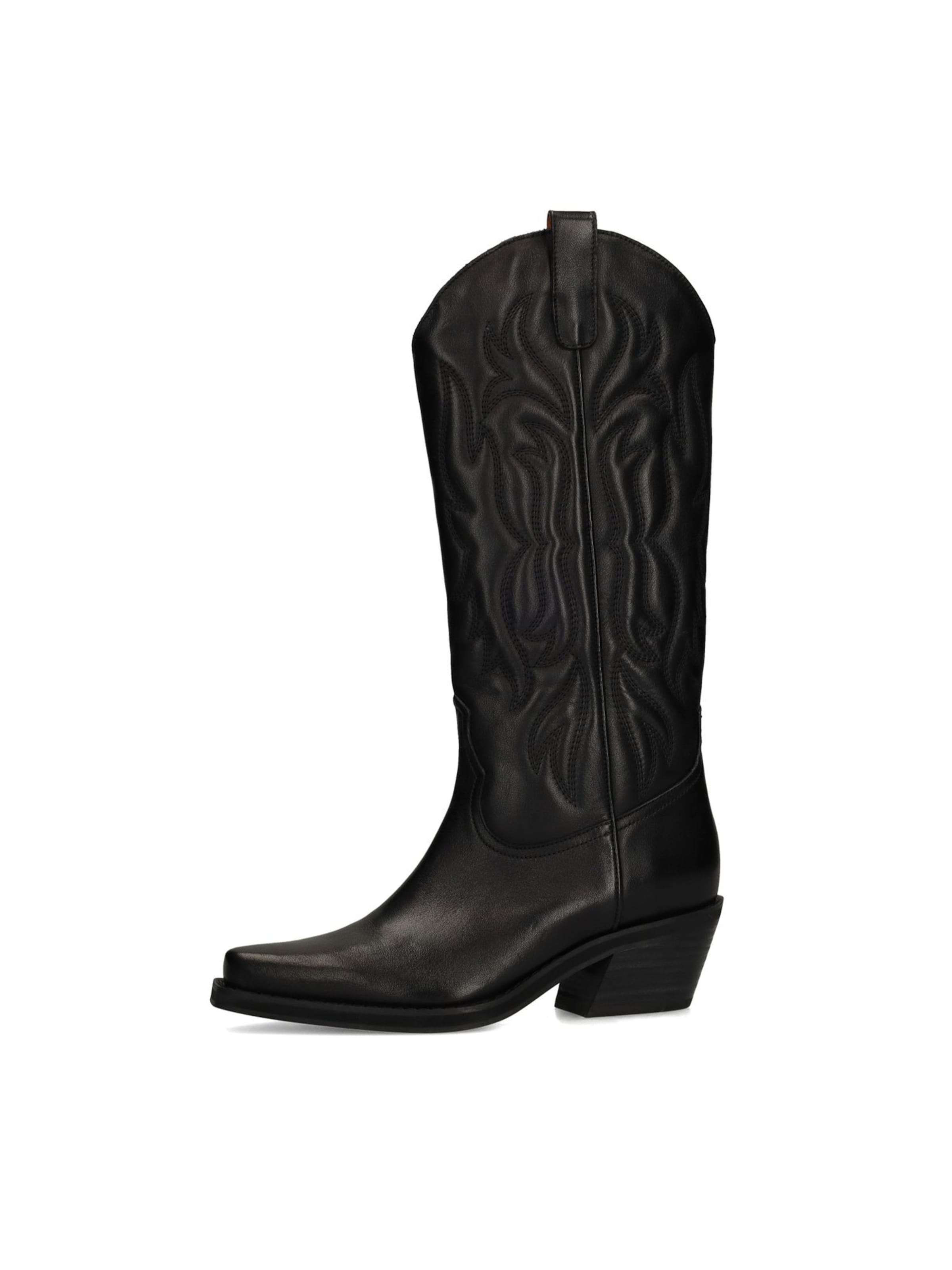Bottes de cowboy SACHA en noir : devant