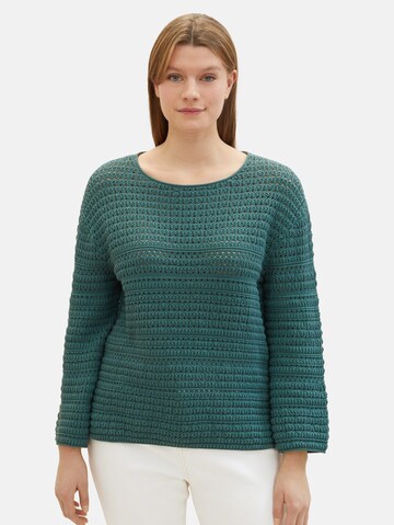 Tom Tailor Women + Sweater in Green: front