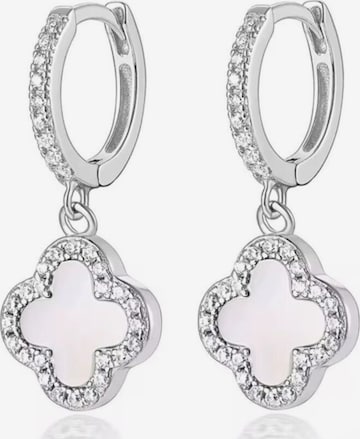 ROUGEMONT Jewellery Ohrringe 'Funkelnde Kleeblatt Glücksbringer' in Silber: Vorderseite