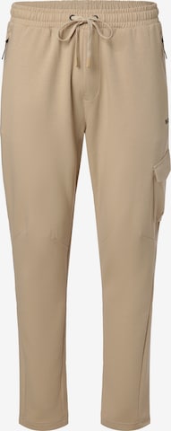 BOSS Black Regular Cargo Pants ' Hariq ' in Beige: front