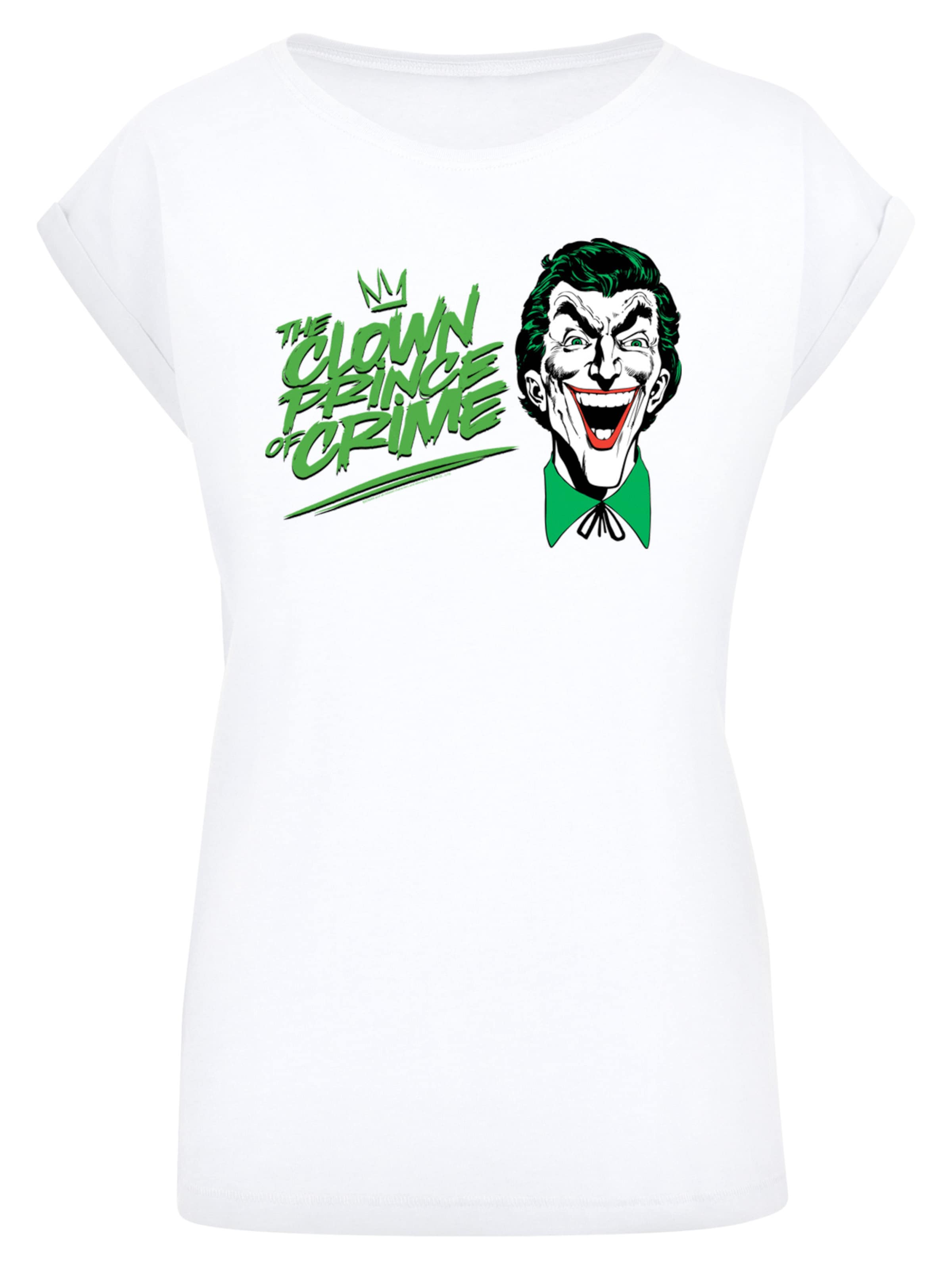 F4NT4STIC T-Shirt 'DC Comis Superhelden Batman Joker The Clown Prince Of Crime' in Weiß: Vorderseite