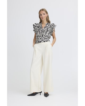 Loosefit Pantalon ICHI en blanc : devant