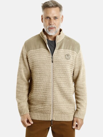 Jan Vanderstorm Knit Cardigan 'Gylfe' in Beige: front