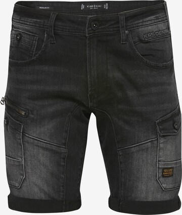 Regular Jeans cargo KOROSHI en noir : devant