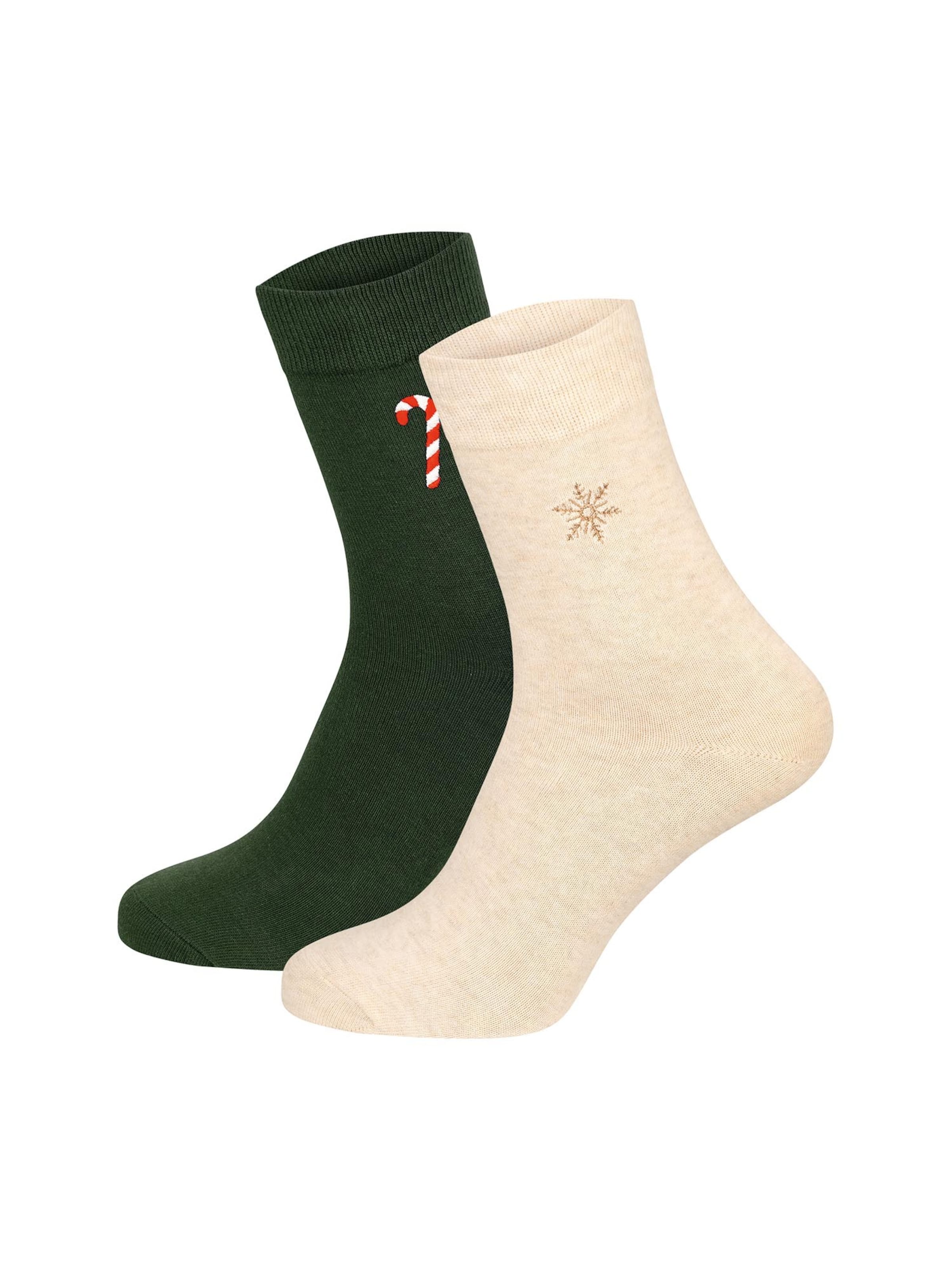 Chaussettes ' Winter Socken ' Nur Die en beige : devant
