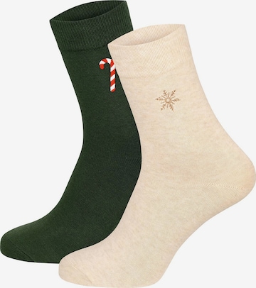 Chaussettes ' Winter Socken ' Nur Die en beige : devant