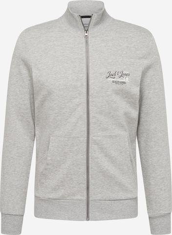 JACK & JONES Zip-Up Hoodie 'ANDY' in Grey: front