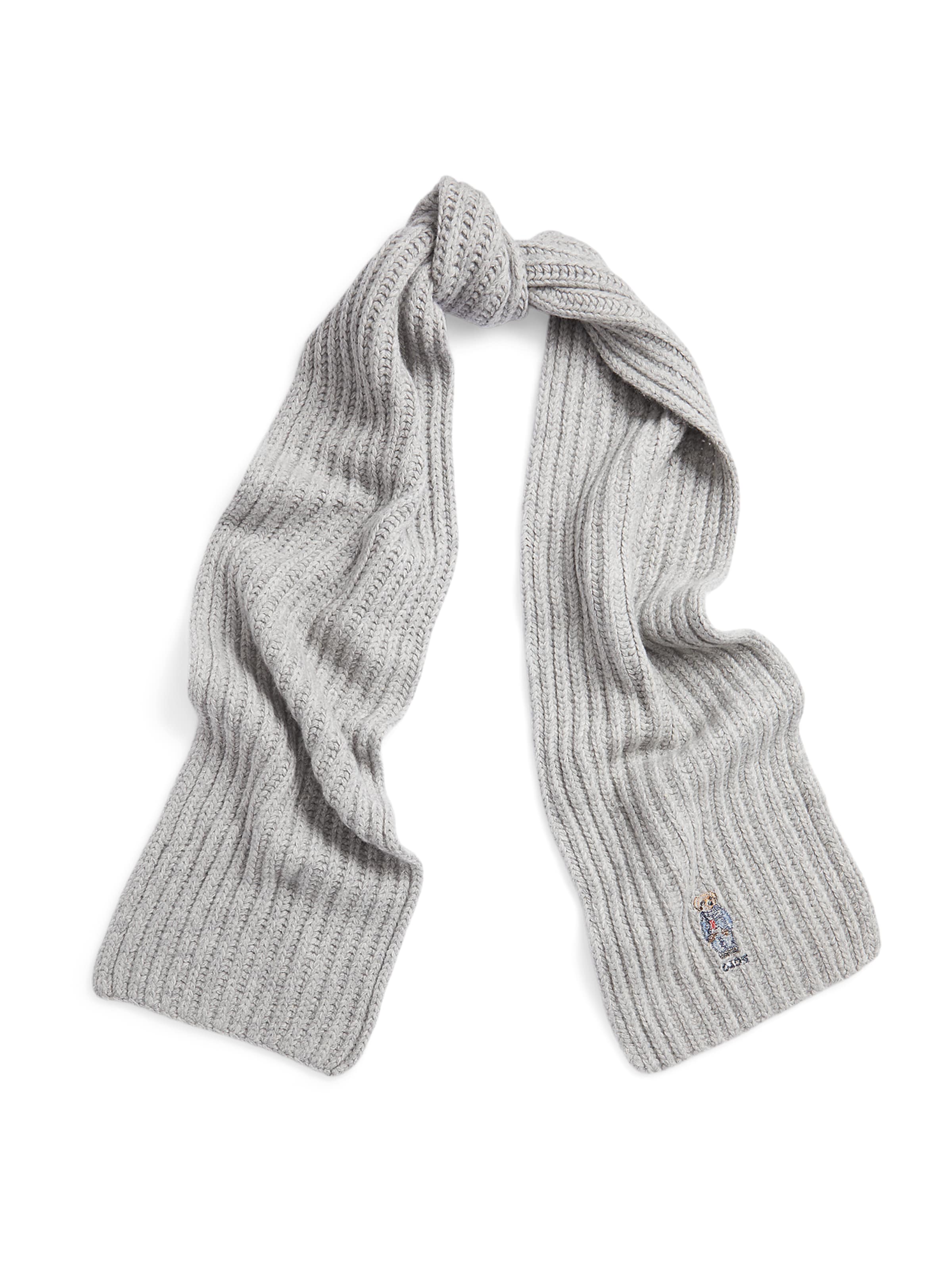 Polo Ralph Lauren Κασκόλ 'Bear' σε γκρι: μπροστά