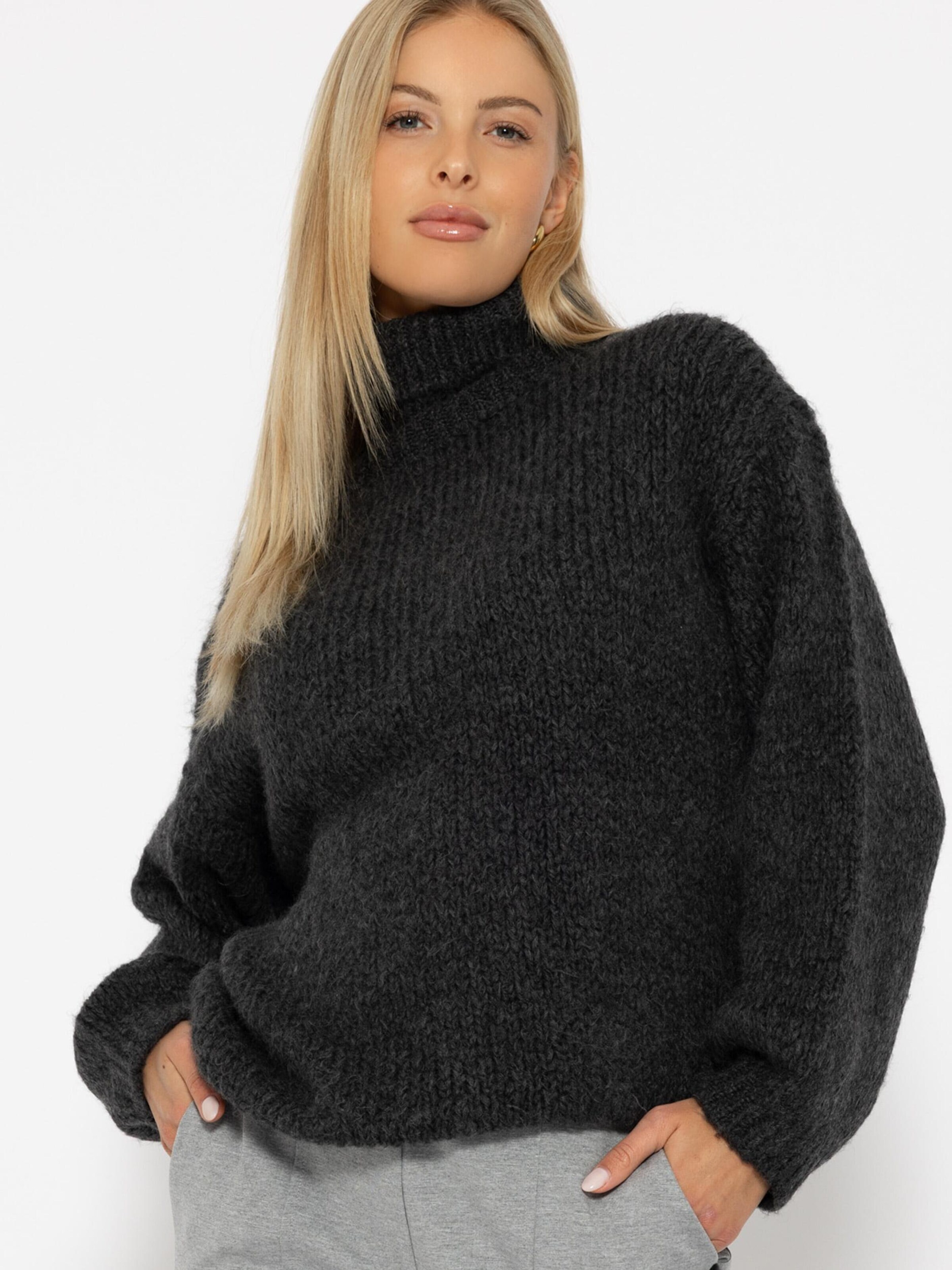 SASSYCLASSY Oversized Sweater in Grey: front
