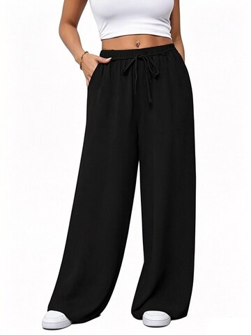 KoJooin Normalny krój Spodnie ludowe 'Damen Wide Leg Jogger Hose Kordelzug Taillenbund Seitentaschen Lässige Freizeit Sweathose' w kolorze czarny