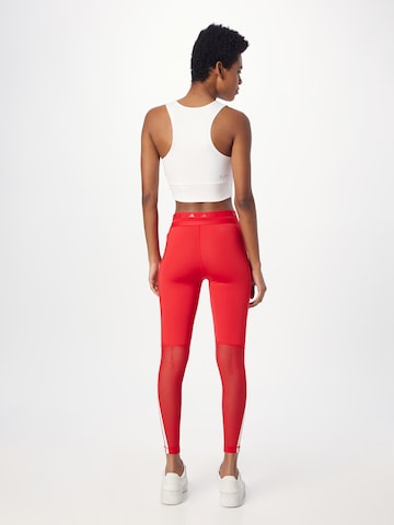 ADIDAS PERFORMANCE - Skinny Calças de desporto 'Techfit Hyperglam' em vermelho