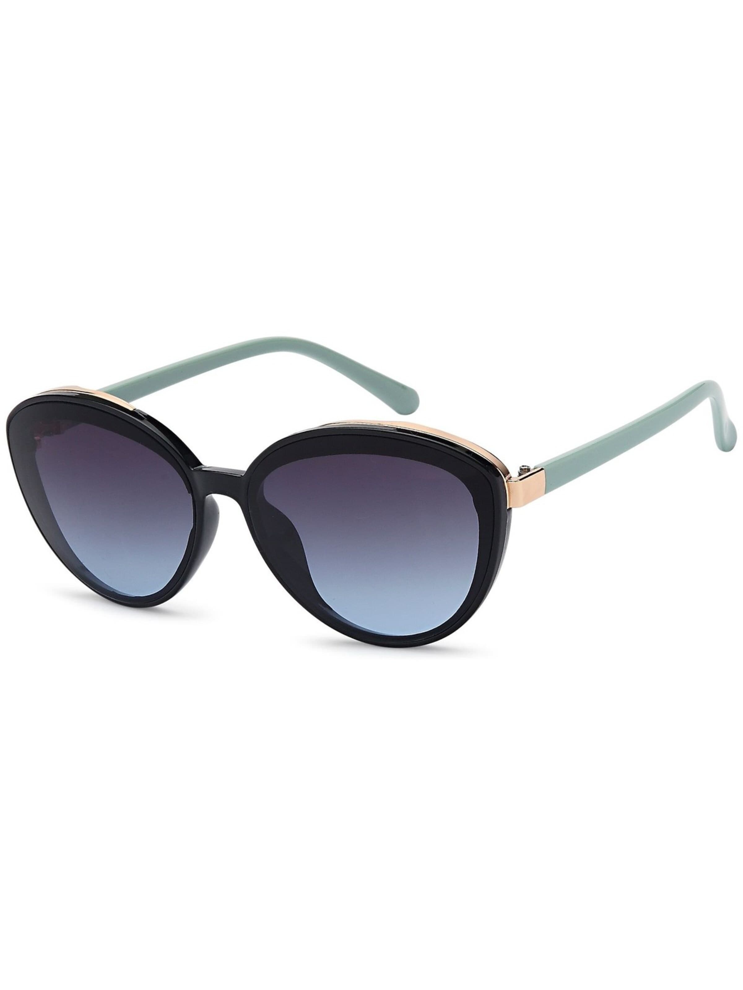 styleBREAKER Sonnenbrille 'Ovale Sonnenbrille - filigraner Kunststoff Rahmen'‌‌‌‌‌ in Blau: Vorderseite