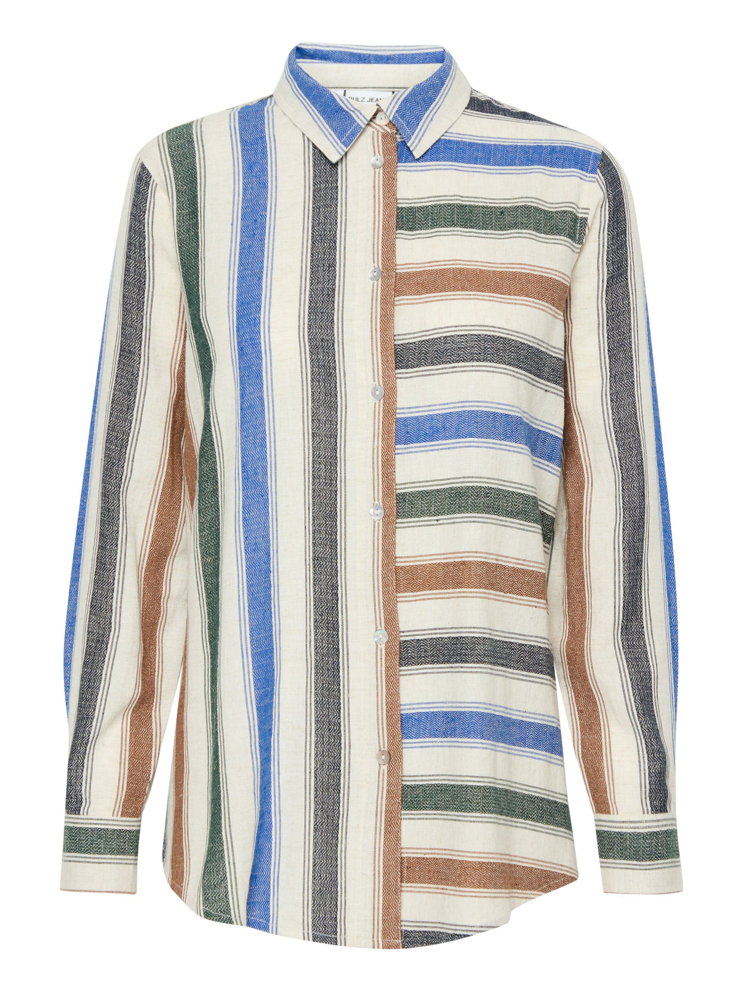 PULZ Jeans Bluse 'NORAH' i blandingsfarvet: forside