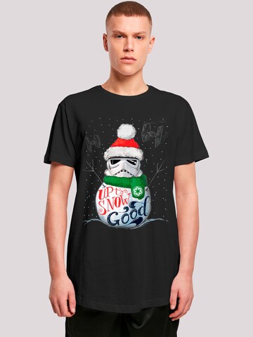 F4NT4STIC Shirt 'Star Wars Stromtrooper Up To Snow Good' in Zwart: voorkant