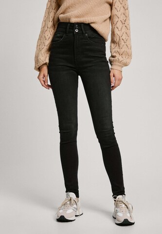 Pepe Jeans Skinny Jeans ' CONTOUR UHW ' in Zwart: voorkant