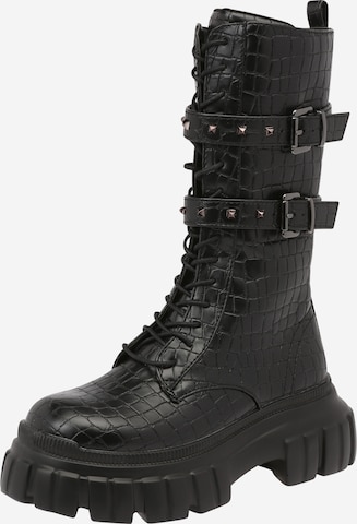 River Island - Bota com atacadores em preto: frente