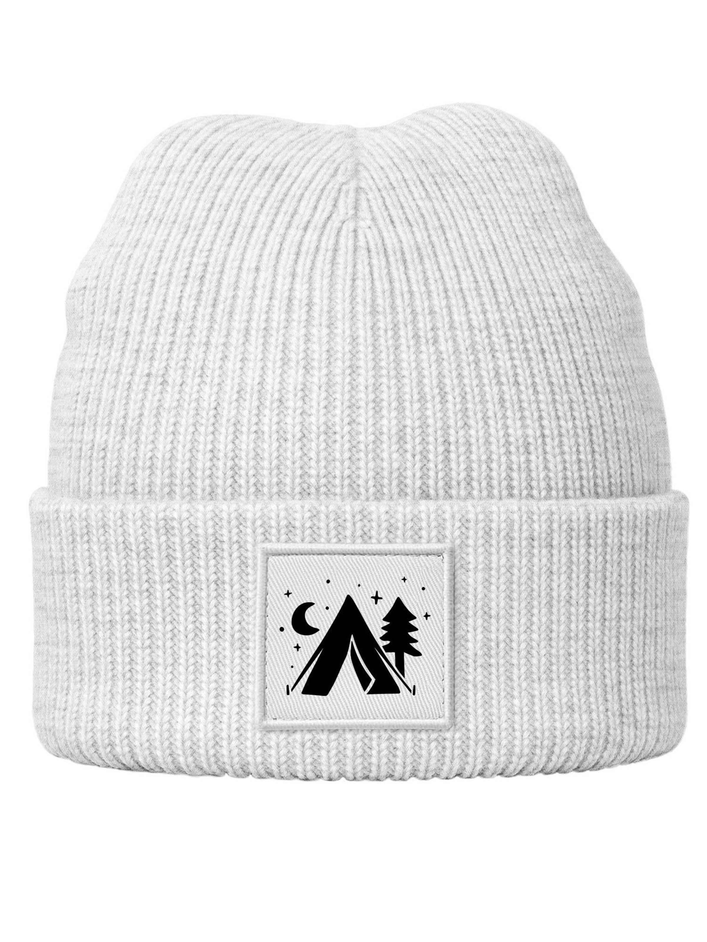 Neverless Beanie 'Camping' in Grey: front