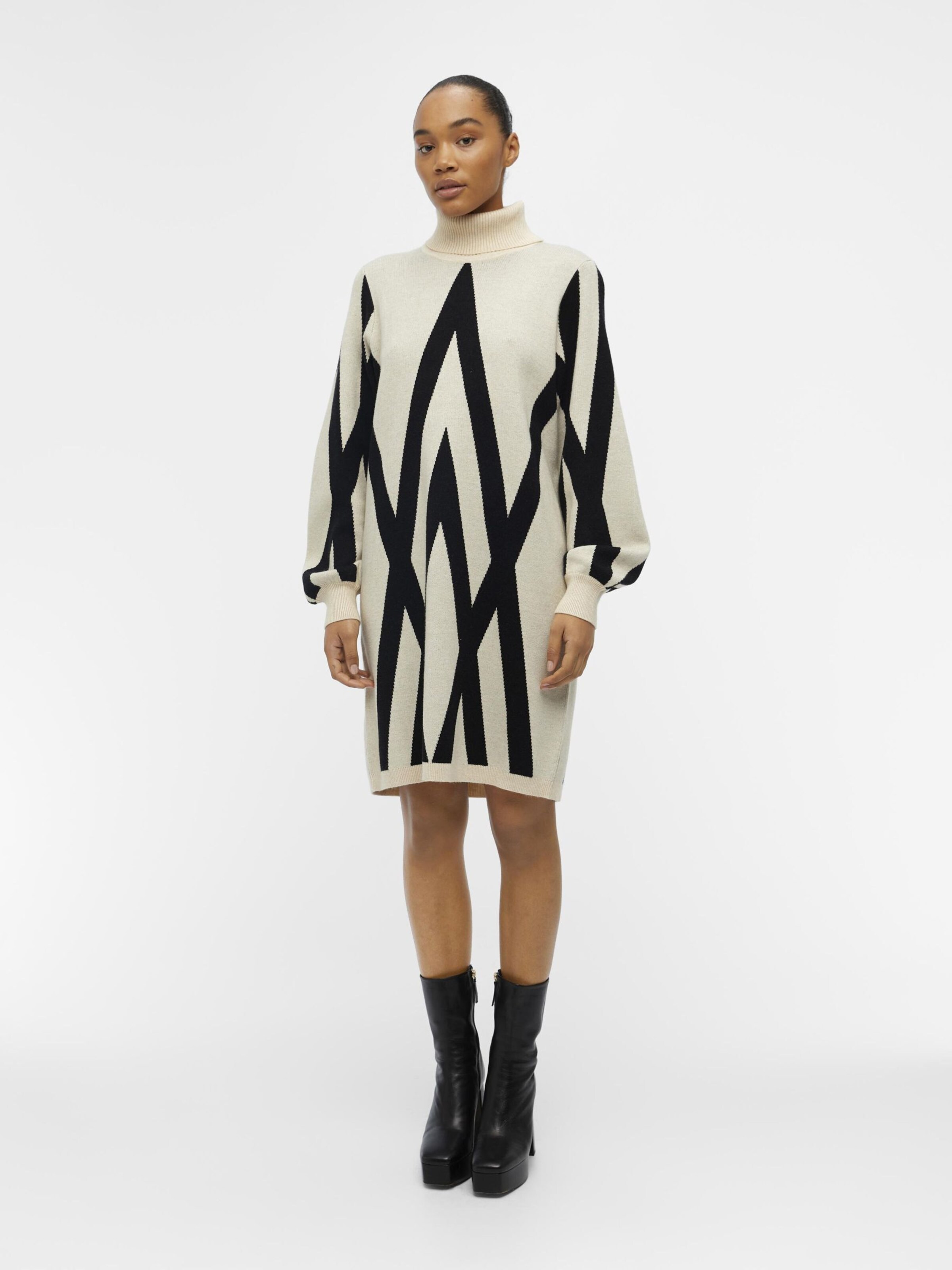 Gebreide jurk creme sale