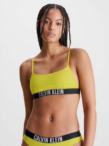 Calvin Klein Swimwear Bralette Bikini Top in Yellow: front