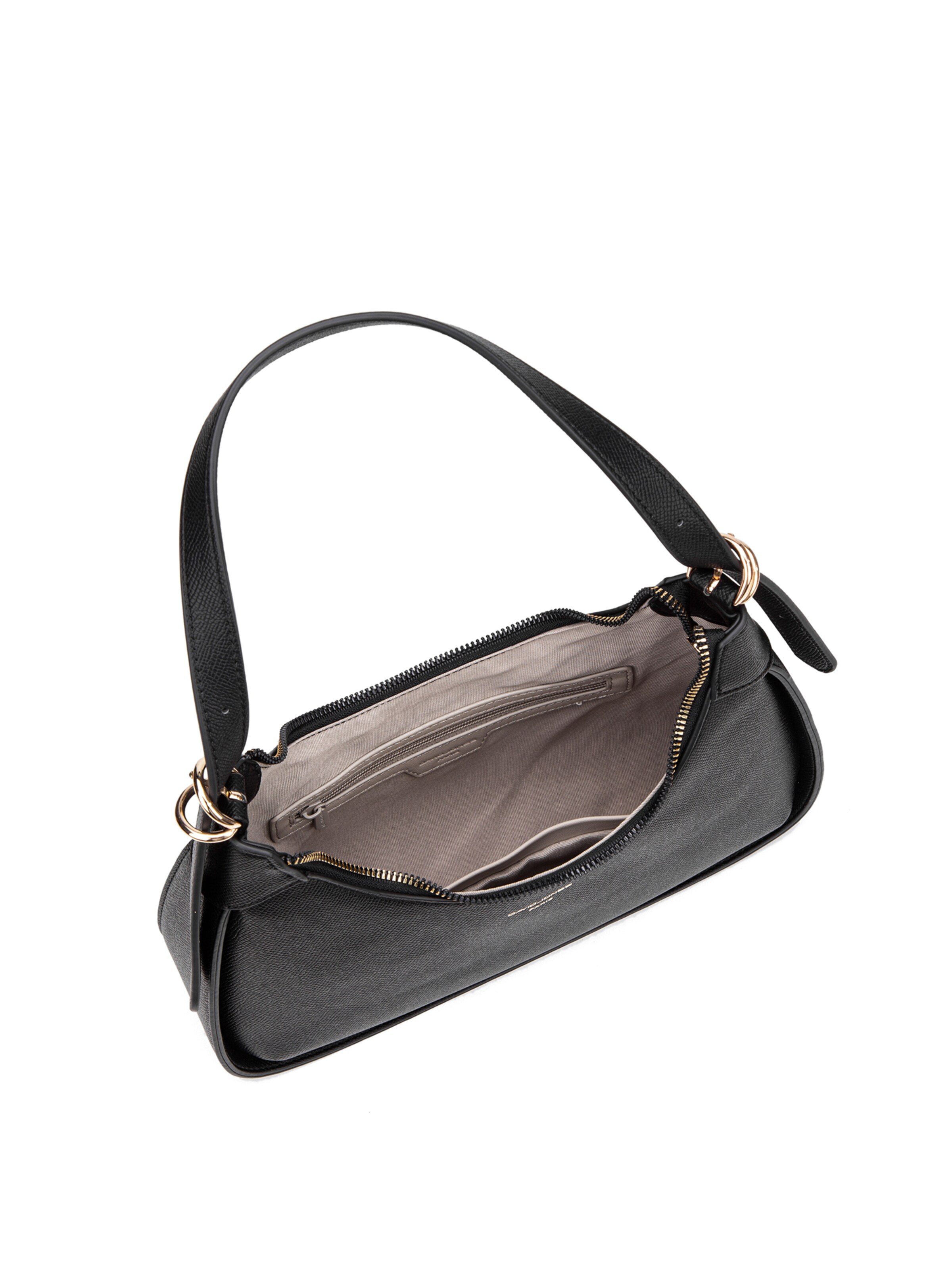 Borsa a spalla 'Borsa a spalla donna pelle vegana PU - Lisandra Elite nera' di David Jones in nero