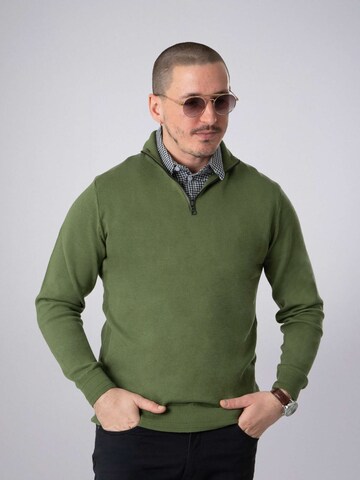 PANTONECLO Trui 'Pantoneclo Men’s Mock Sweater' in Groen