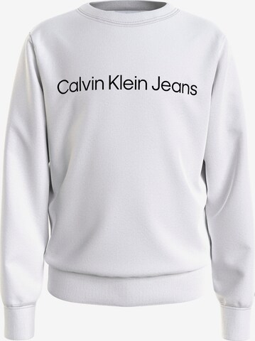 Sweat Calvin Klein Jeans en blanc : devant