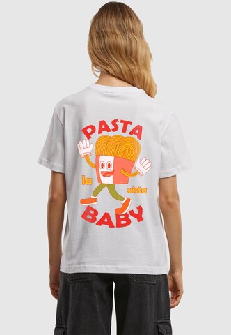 Merchcode Shirt 'Ladies Pasta La Vista' in Weiß