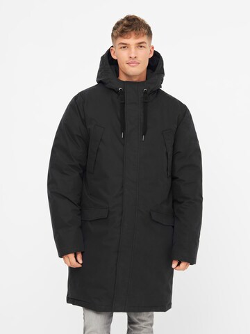 Derbe Between-seasons parka 'Valholm' in Black: front