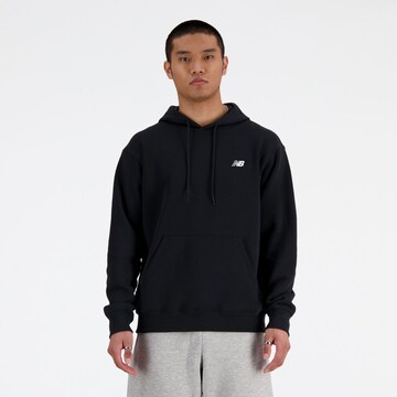 new balance Sweatshirt 'Sport Essentials Fleece Hoodie' in Zwart: voorkant