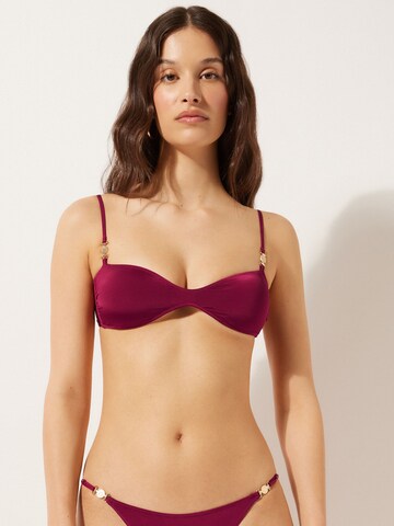CALZEDONIA Balconette Bikini Top in Red: front