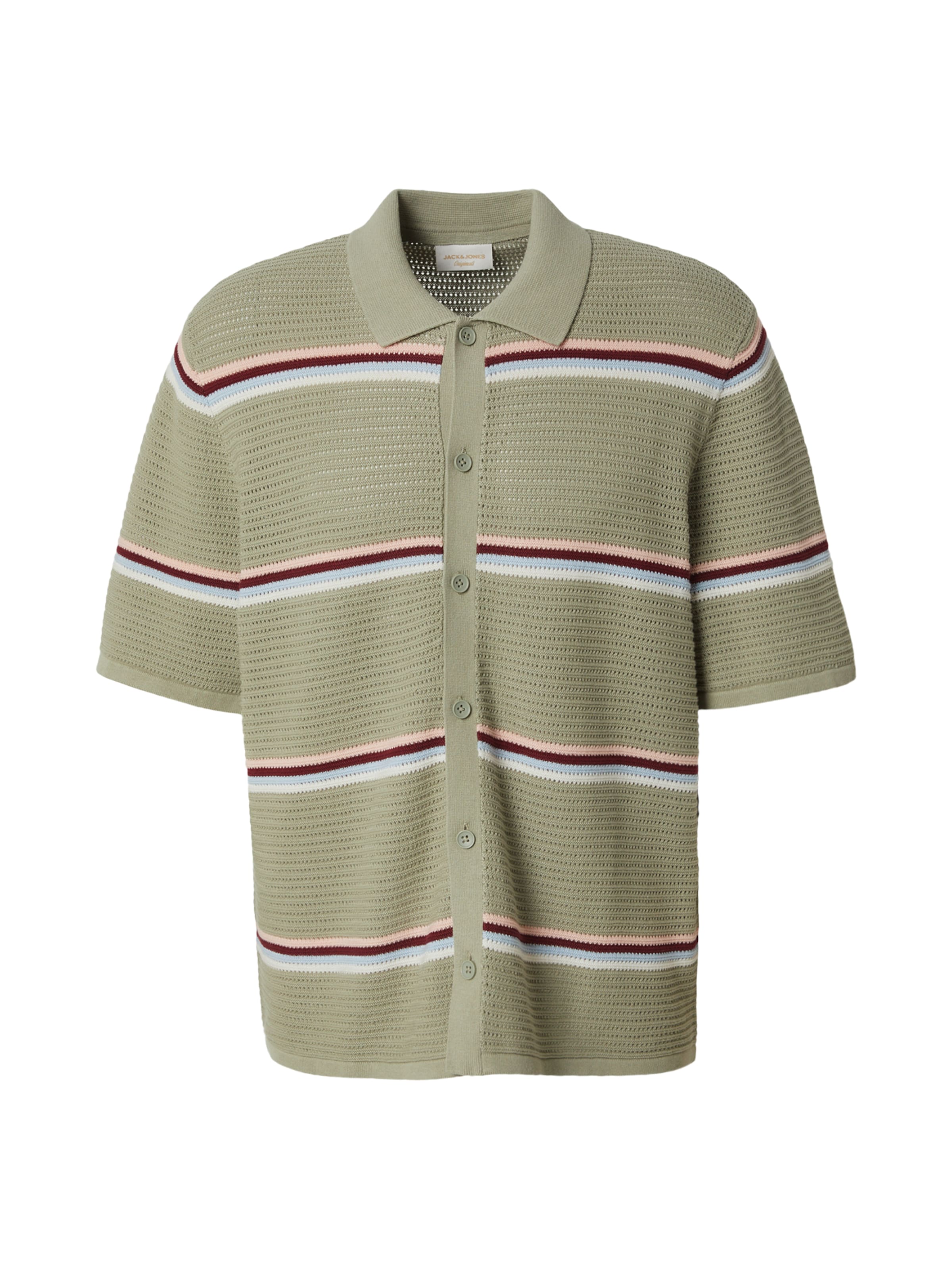 JACK & JONES Вязаная кофта 'JORMAINE' в размере S в Светло-синий / Светло-зеленый / Цвет бургунди / Белый, Обзор товара