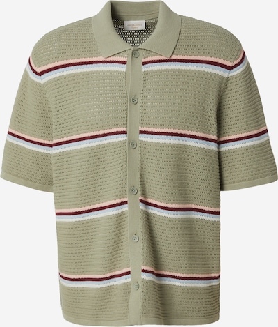 JACK & JONES Kardigan 'JORMAINE' veličine S u svijetloplava / svijetlozelena / burgund / bijela, Pregled proizvoda