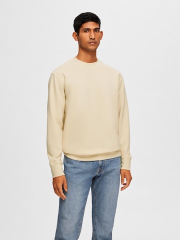 SELECTED HOMME Sweatshirt 'Adam' i beige: forside