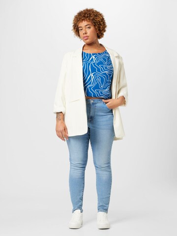 ONLY Carmakoma Blouse 'DES ALLIE' in Blauw