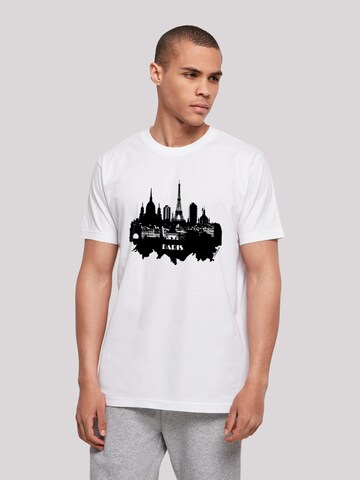 F4NT4STIC Shirt 'Cities Collection - Paris skyline' in Wit: voorkant