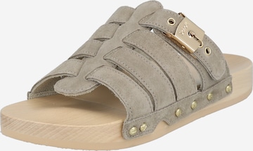 Scholl Iconic Muiltjes in Beige: voorkant