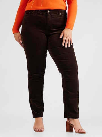Lauren Ralph Lauren Plus - regular Pantalón en marrón: frente