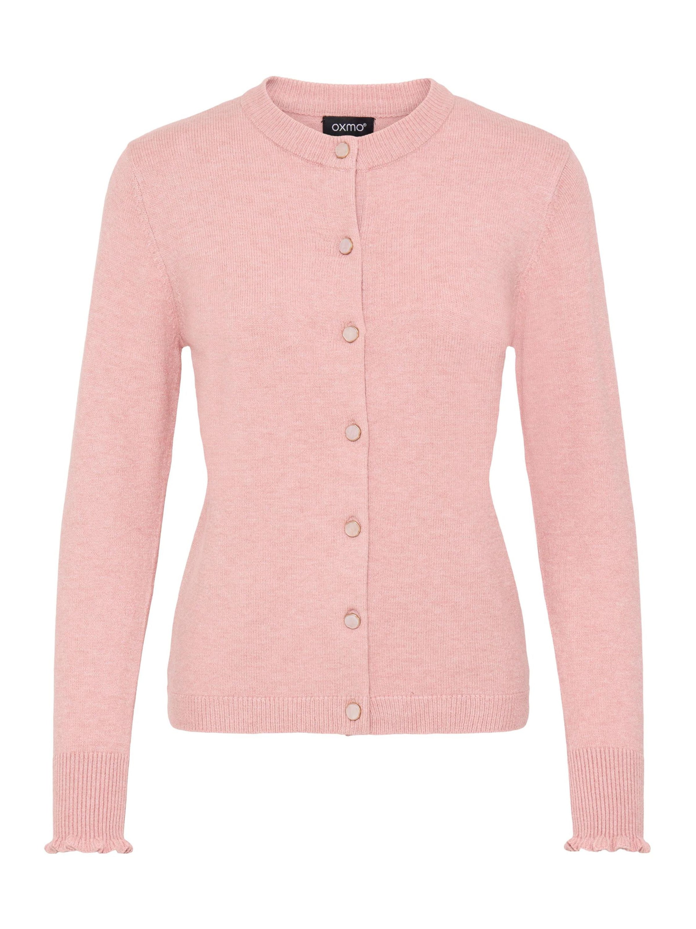 Oxmo Gebreid vest 'MMNERA' in Roze: voorkant