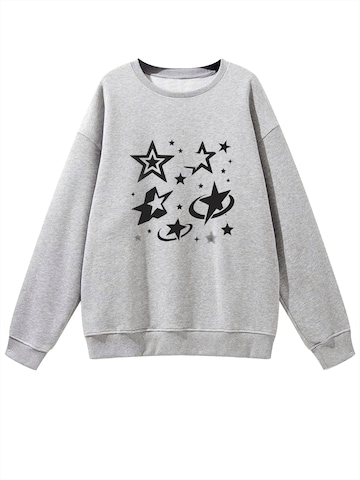 Felpa 'Women's Oversized Sweatshirt with Star Print, Warm Fleece Blend' di GORHEY in grigio: frontale