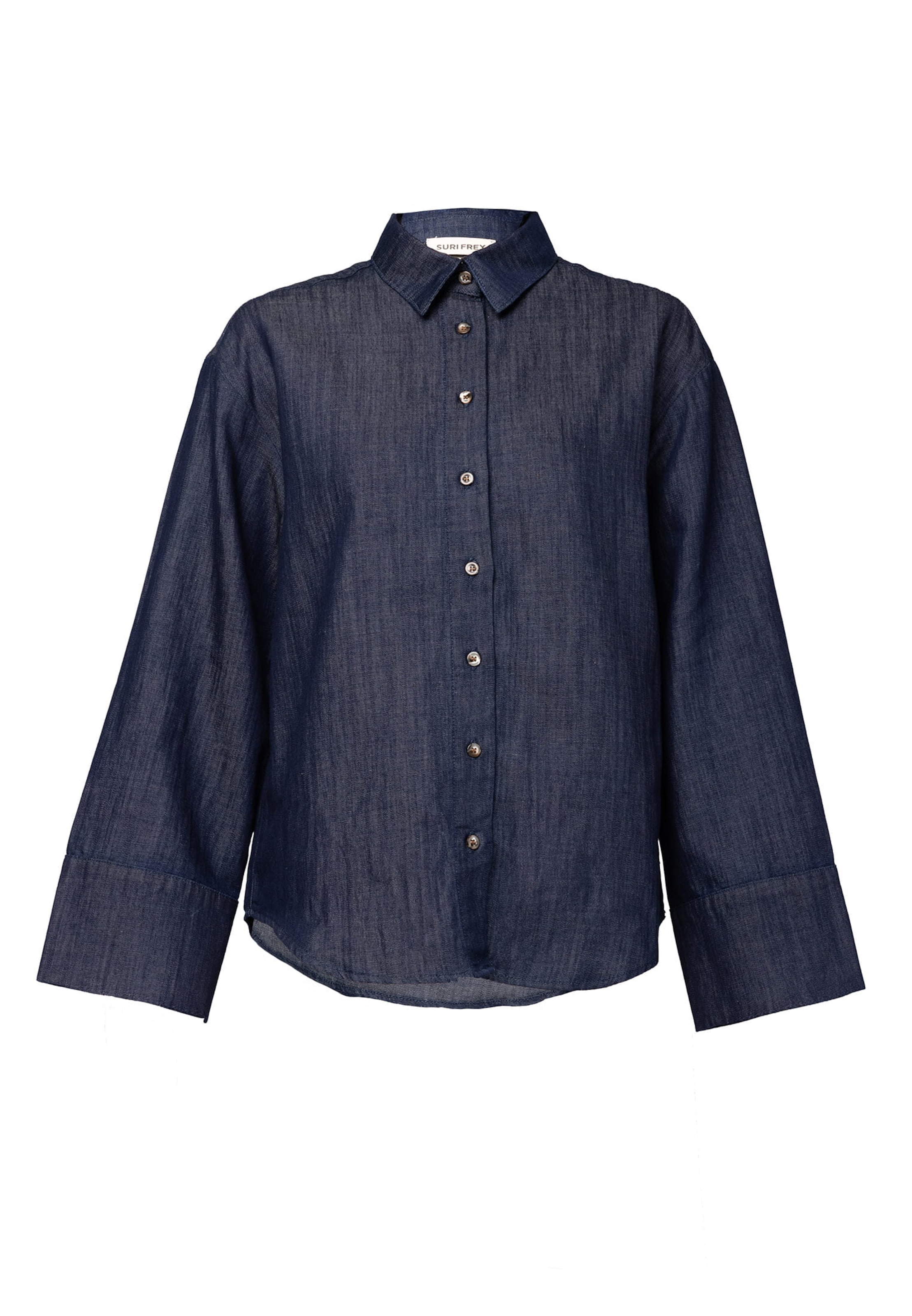 Suri Frey Leinenhemd in Jeanslook ' SFY Freyday ' in blau, Produktansicht
